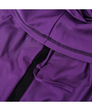 Womens Muslim Islamic Full Cover Burkini Sun Protection Swimsuit with Hijab - Purple - C018GLM2AL4 $22.11-Tankinis