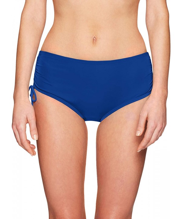 Women's High Waist Side Tie Hipster Bikini Swimsuit Bottom - Cobalt//Solid - C718I3KOM6X $22.08-Tankinis