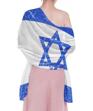 Women Chiffon Scarf Summer Beach Wrap Skirt Swimwear Bikini Cover-up - Vintage Retro Israel Flag - CP190HIQ4AO $19.08-Cover-Ups