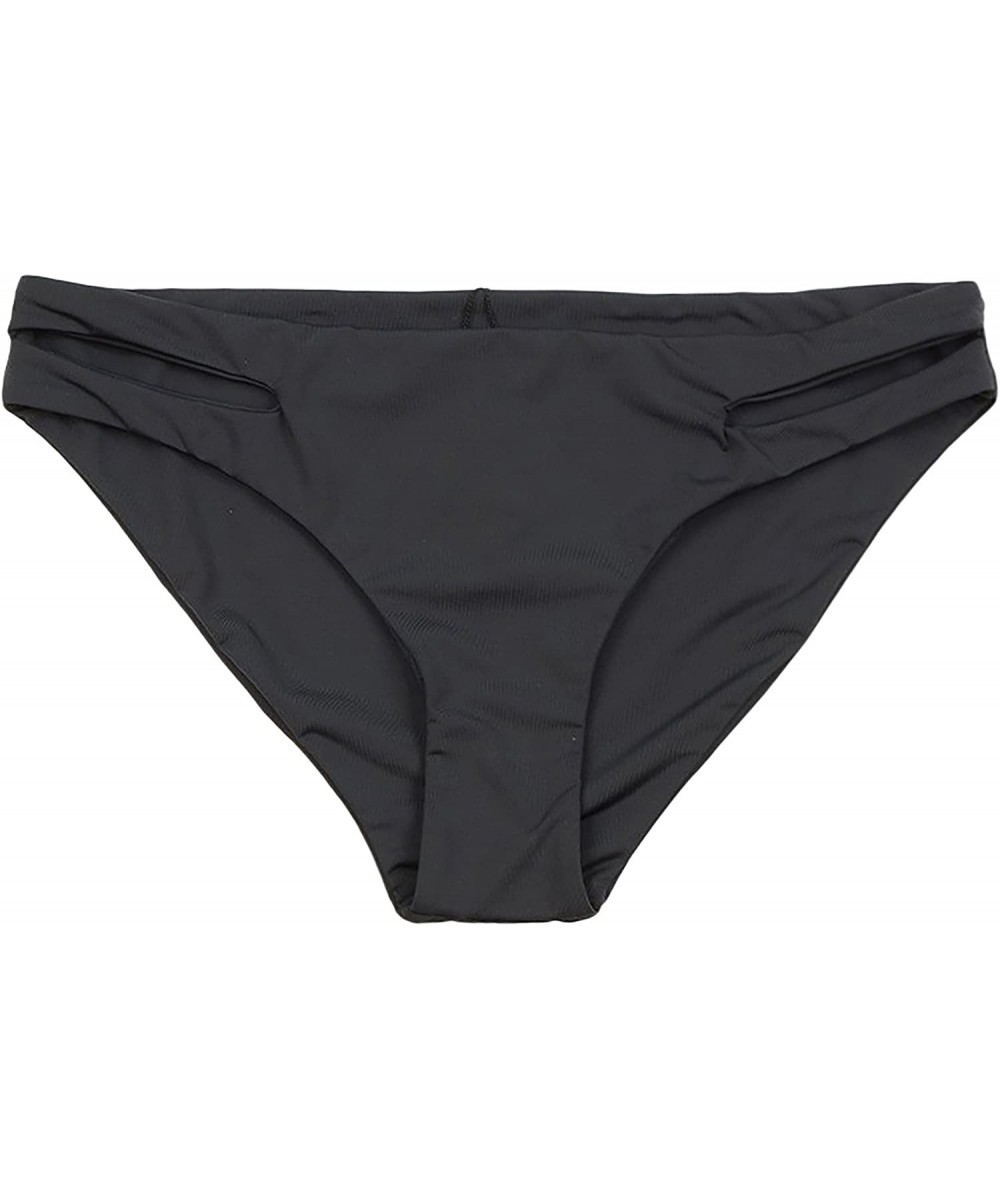 Women's Seamless Cutout Moderate Coverage Bottom - Black - CZ18CY4SMS3 $21.60-Tankinis