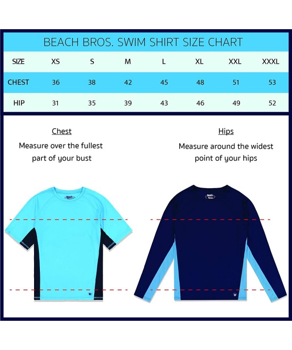 Men's UPF 50+ Swim Shirt - Long Sleeve Quick Dry Rashguard - Turq / Navy Color Block Panel - C81874YK9WU $13.49-Rash Guards