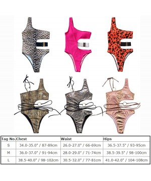 Women's One Shoulder One Piece Swimsuits Sexy Cutout High Waisted Bathing Suits Monokinis Tummy Control Swimwear - 01 Hot Pin...