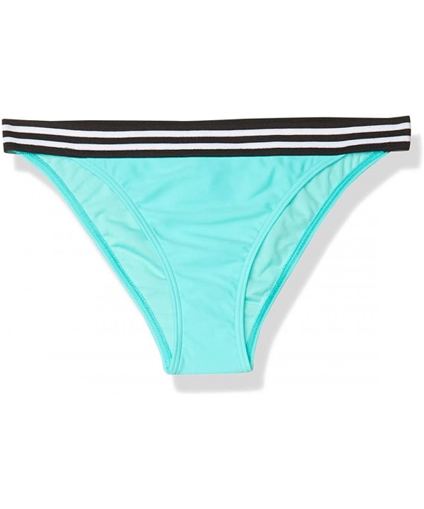 Women's Summer Pastels Stripe Banded Hipster Bikini Bottom - Sea Foam - CW17X62WEYE $24.63-Bottoms