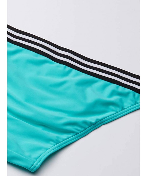 Women's Summer Pastels Stripe Banded Hipster Bikini Bottom - Sea Foam - CW17X62WEYE $24.63-Bottoms