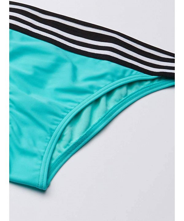 Women's Summer Pastels Stripe Banded Hipster Bikini Bottom - Sea Foam - CW17X62WEYE $24.63-Bottoms