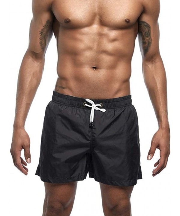 Men's Shorts Swim Trunks Quick Dry Beach Surfing Running Swimming Watershort - Black - C41999IHI5R $20.69-Trunks