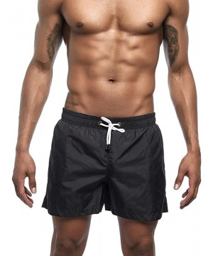 Men's Shorts Swim Trunks Quick Dry Beach Surfing Running Swimming Watershort - Black - C41999IHI5R $20.69-Trunks