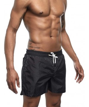 Men's Shorts Swim Trunks Quick Dry Beach Surfing Running Swimming Watershort - Black - C41999IHI5R $20.69-Trunks