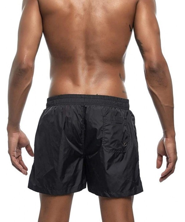 Men's Shorts Swim Trunks Quick Dry Beach Surfing Running Swimming Watershort - Black - C41999IHI5R $20.69-Trunks