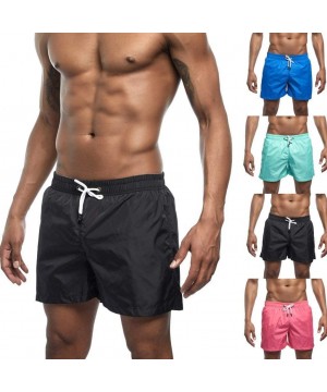 Men's Shorts Swim Trunks Quick Dry Beach Surfing Running Swimming Watershort - Black - C41999IHI5R $20.69-Trunks