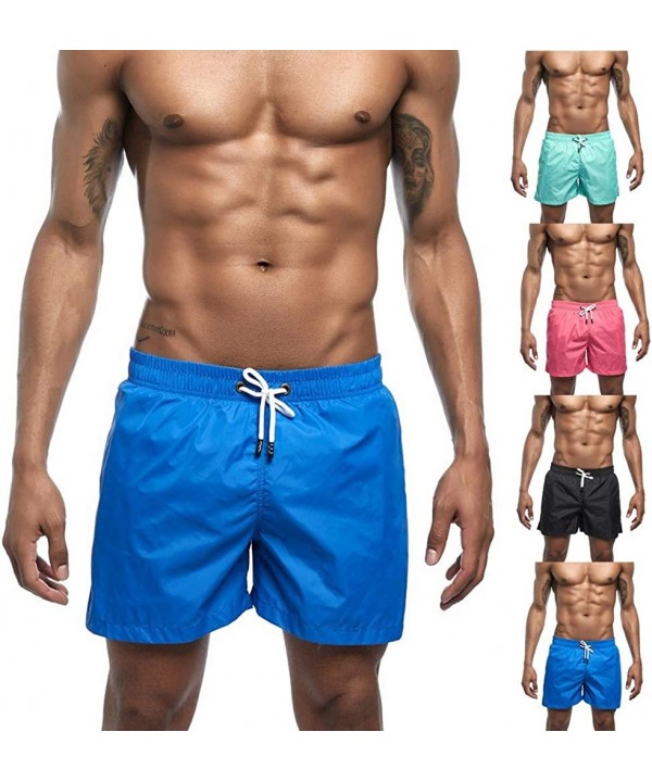 Men's Shorts Swim Trunks Quick Dry Beach Surfing Running Swimming Watershort - Black - C41999IHI5R $20.69-Trunks