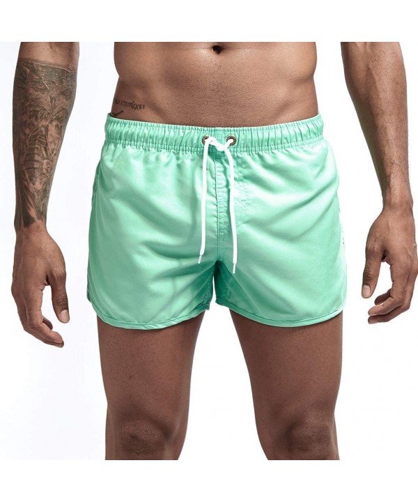 Men's Beach Board Shorts Swimwear Swimsuits Swim Surfing Boxer Trunks Trousers and Beach Surfing Shorts - Mint Green - C618W3...