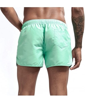 Men's Beach Board Shorts Swimwear Swimsuits Swim Surfing Boxer Trunks Trousers and Beach Surfing Shorts - Mint Green - C618W3...