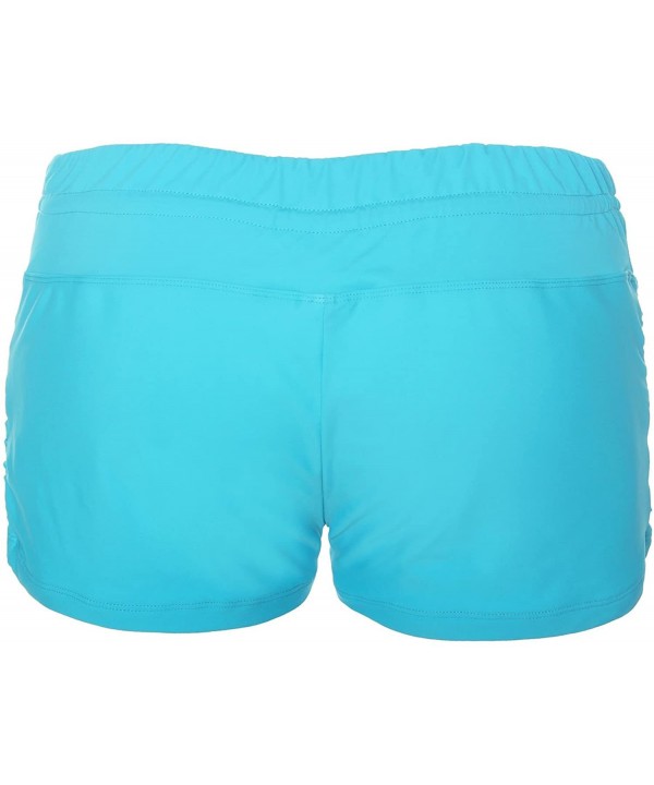 Women's Ruched Side Boy Short Swim Bottoms - Sea Blue - C112LY00PV5 $18.86-Bottoms