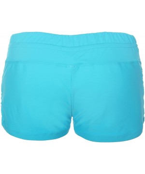 Women's Ruched Side Boy Short Swim Bottoms - Sea Blue - C112LY00PV5 $18.86-Bottoms