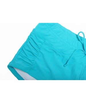 Women's Ruched Side Boy Short Swim Bottoms - Sea Blue - C112LY00PV5 $18.86-Bottoms