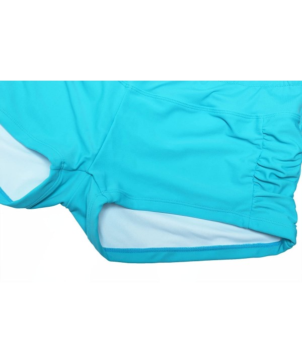 Women's Ruched Side Boy Short Swim Bottoms - Sea Blue - C112LY00PV5 $18.86-Bottoms