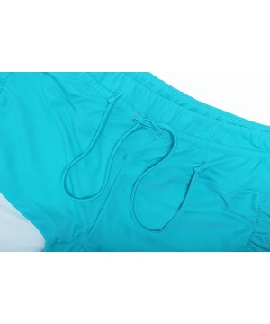 Women's Ruched Side Boy Short Swim Bottoms - Sea Blue - C112LY00PV5 $18.86-Bottoms