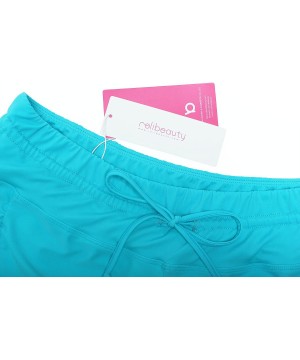 Women's Ruched Side Boy Short Swim Bottoms - Sea Blue - C112LY00PV5 $18.86-Bottoms