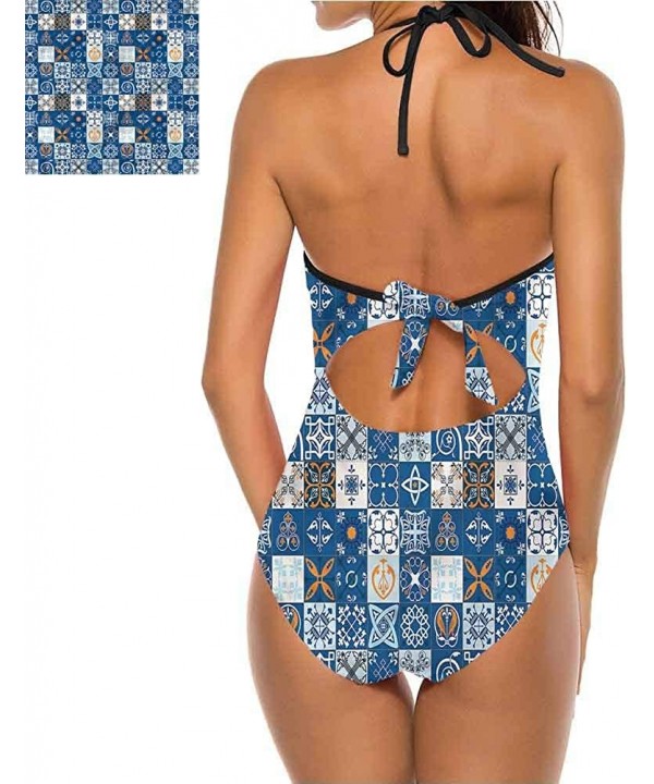 High Cut Bikini Set Swimsuit Diagonal Checks Pattern Adjustable to Fit Anyone - Multi 03 - CZ19C25YHNN $42.57-Tops