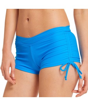 Womens Swim Shorts Bikini Boyshort Swim Bottom with Side Ties Swimming Boardshort - Blue - CA18OWR38E2 $16.26-Tankinis