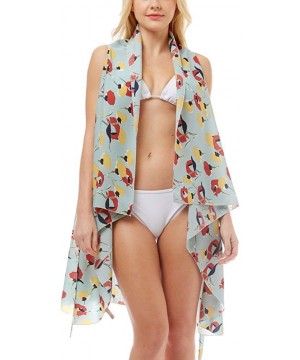 Women Summer Beach Swimsuit Bikini Cover Up Kimono Cardigan - Floral Print Vest - Mint - C6194A3M5U4 $14.03-Cover-Ups