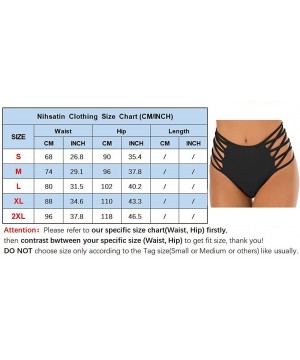 Women's Sexy Bikini Bottoms High Waisted Full Coverage Strappy Brief Tankini Swimsuit - Leopard - CR196WQTL5L $19.76-Bottoms