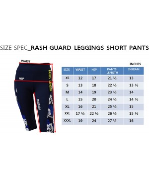 Women Side Pockets Plus Size UPF 50+ Shorts Pants Swim Rash Guard - Brown With Green - CO183XQX247 $32.19-Rash Guards