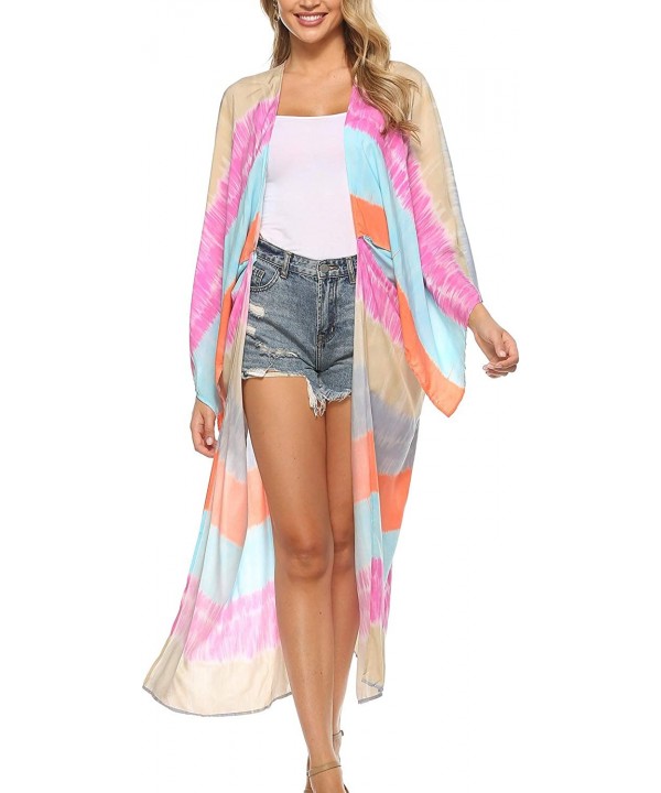 Women's Chiffon Kimono Loose Cardigan Lightweight Cover Up - Multi 2 - C5194GUME89 $26.51-Cover-Ups