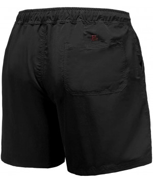 Men's Swim Trunks Quick Dry Beach Shorts with Pockets - Black - C018XOAY3QT $16.24-Board Shorts