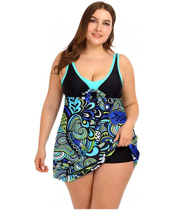 Women Floral Print Bikini Set Swimming Two Piece Swimsuits Swimwear Beach Suit - Blue - CW196EQXG0O $21.56-Sets