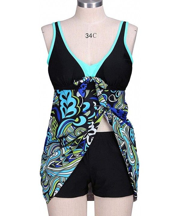 Women Floral Print Bikini Set Swimming Two Piece Swimsuits Swimwear Beach Suit - Blue - CW196EQXG0O $21.56-Sets