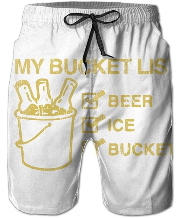 Men's My Bucket List Beer Ice Retired Retirement Swim Trunk Board Short Beach Shorts - White - C018HW2CR3S $22.08-Board Shorts