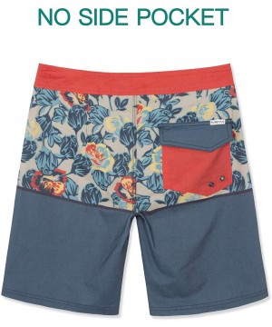 Men's Vintage Cruzer Stretch Boardshort Chino Shorts - Poppy Floral - Orange - CW18M5KK5IE $28.55-Board Shorts