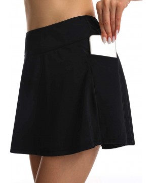 Women's Swim Skirts Tankini Bottom with Side Pocket Swimsuit - Black - C818YE89X2C $14.70-Board Shorts