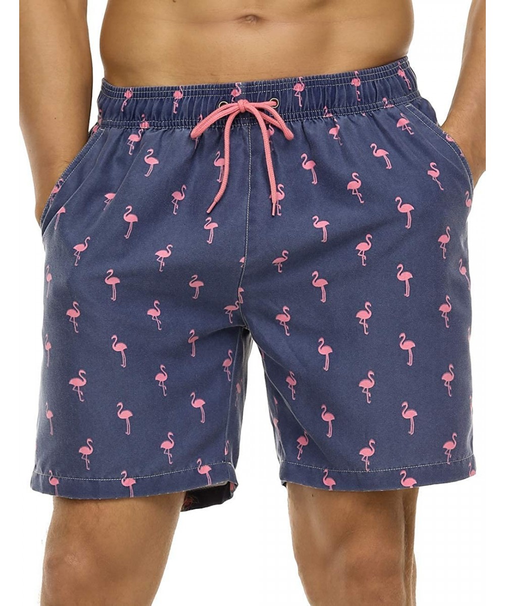 Men's Swim Trunks Retro Quick Dry Soft Washed Full Liner Casual Shorts - 335-blue - CY194YKTACQ $24.13-Trunks