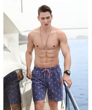 Men's Swim Trunks Retro Quick Dry Soft Washed Full Liner Casual Shorts - 335-blue - CY194YKTACQ $24.13-Trunks