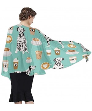 Women Chiffon Scarf Shawl Wrap Sunscreen Beach Swimsuit Bikini Cover Up - Cute Mint Coffee Best Dalmatian Dog - CG196U0XD7T $...