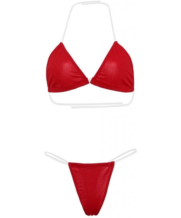 Sexy Bikini Women Lingerie Underwear Bra G-String Transparent Strap Set - Red - CA18UTG8ATI $9.81-Sets