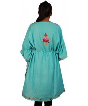 Kashmiri Embroidered Long Kaftan Maxi Dress Beach Cover up for Women (X001EVQ35V) - X001evq35v - CY18QLCLR97 $22.88-Cover-Ups