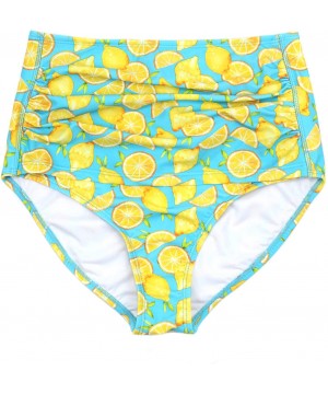 Women's Sun Protection High Waist Bottoms UPF 50+ (Multiple Colors) - Lemons - CK190RYAZAW $31.18-Tankinis