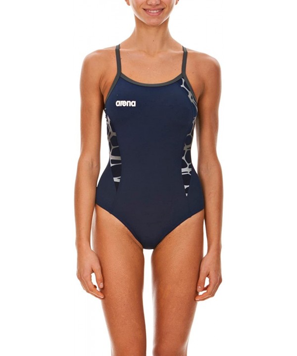 Women's Carbonite One Piece Swimsuit - Navy/Asphalt/White - CK11TMZWSID $46.65-Racing