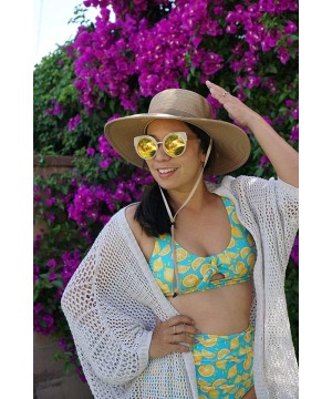 Women's Sun Protection High Waist Bottoms UPF 50+ (Multiple Colors) - Lemons - CK190RYAZAW $31.18-Tankinis