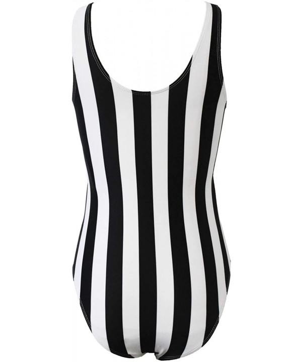 Women's High Waist Halter Cutout One Piece Swimsuit - Black Stripe - CJ196MCWCEU $23.17-One-Pieces