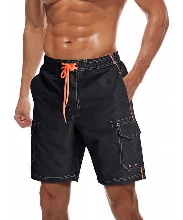 Men's Summer Quick Dry Swim Trunks Bathing Suit Shorts with Lining Men - Black - CP18SNHXK0Z $22.57-Board Shorts