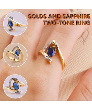 Ring Two-Color Diamond Wedding Band Accessory Personality Rings Size 6-10 - A - CN1947HLCU4 $10.63-Tankinis