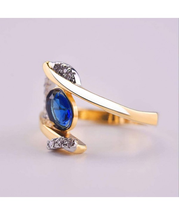 Ring Two-Color Diamond Wedding Band Accessory Personality Rings Size 6-10 - A - CN1947HLCU4 $10.63-Tankinis