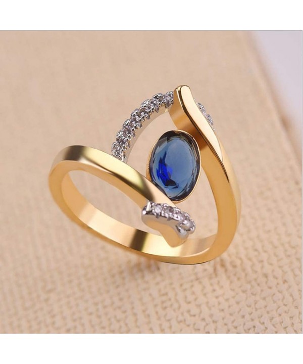 Ring Two-Color Diamond Wedding Band Accessory Personality Rings Size 6-10 - A - CN1947HLCU4 $10.63-Tankinis