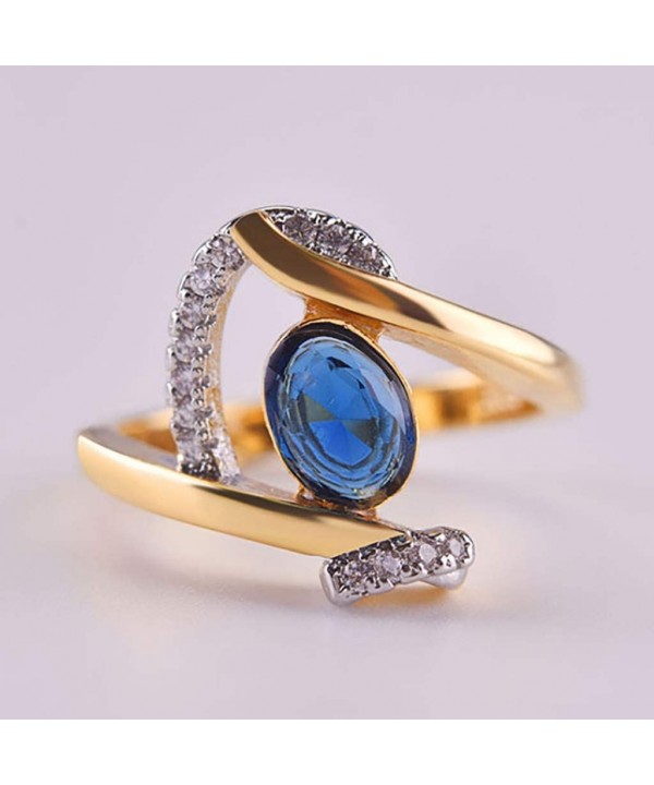 Ring Two-Color Diamond Wedding Band Accessory Personality Rings Size 6-10 - A - CN1947HLCU4 $10.63-Tankinis