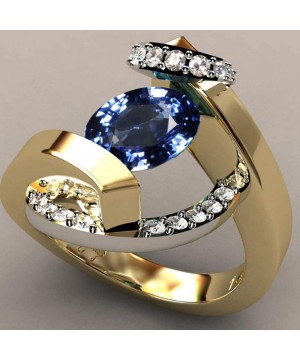 Ring Two-Color Diamond Wedding Band Accessory Personality Rings Size 6-10 - A - CN1947HLCU4 $10.63-Tankinis